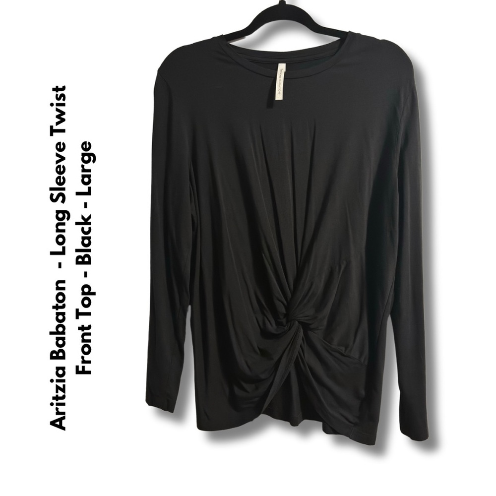 Aritzia Babaton - Long Sleeve Twist Front Top - Black - Large